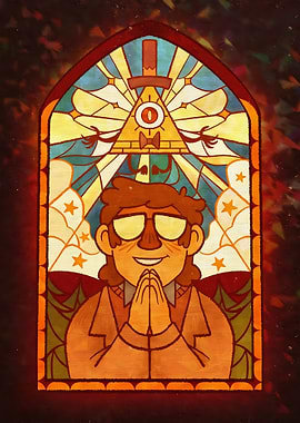Bill Cipher and Dipper Pines Stained Glass
