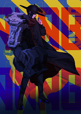 Cyberpunk Character with Mechanical Arm