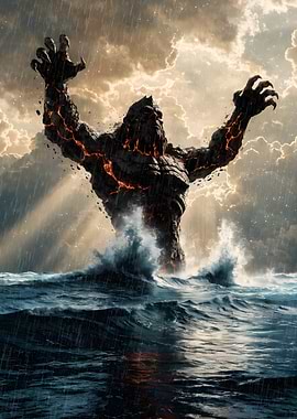 Rising Colossus — Storm Giant of Lava and Sea