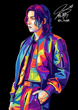 Suga BTS Pop Art Portrait