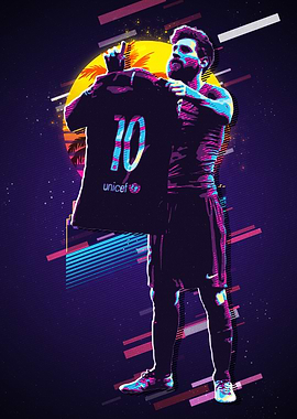 Lionel Messi Holding Jersey