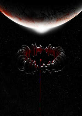 Sci-fi ring structure in space