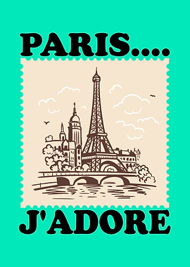 Paris Eiffel Tower Stamp