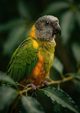 Brown And Green Parrot