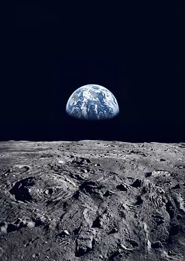 Earthrise over the Moon