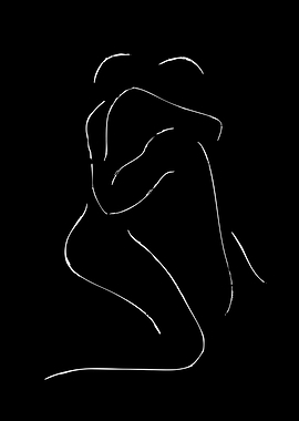 Abstract Embrace Line Art