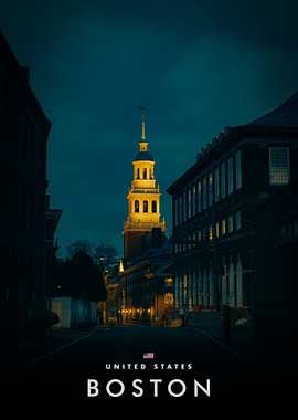 Boston Cityscape at Night