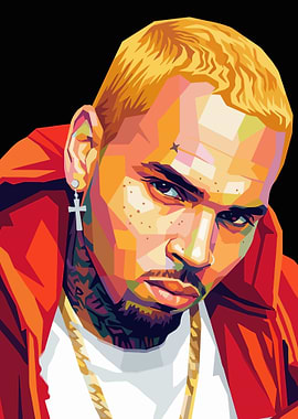 Chris Brown Pop Art Portrait