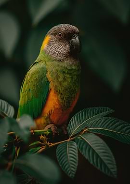 Brown-headed Parrot on a Branch
