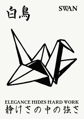 Origami Swan Poster Print