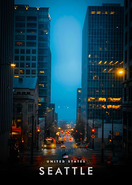 Seattle Cityscape at Dusk
