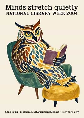 Owl Reading in a Chair
