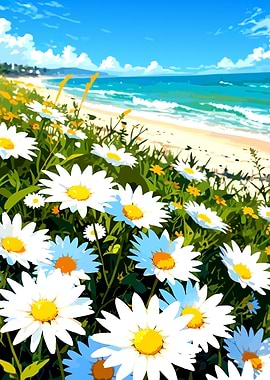 Daisies on a Beach