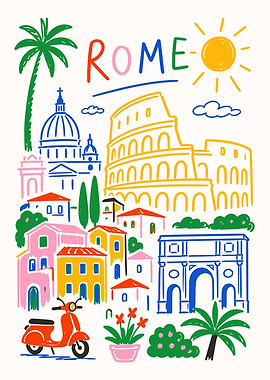Rome Italy Travel Wall Art