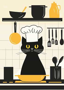 Chef Cat in the Kitchen