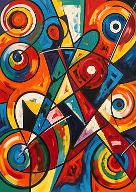 Vibrant Abstract Geometric Composition