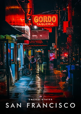 San Francisco Taqueria at Night