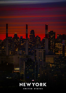 New York City Skyline at Sunset