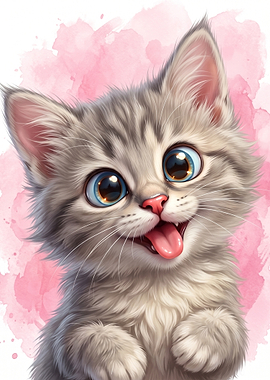 Cute Kitten with Big Eyes