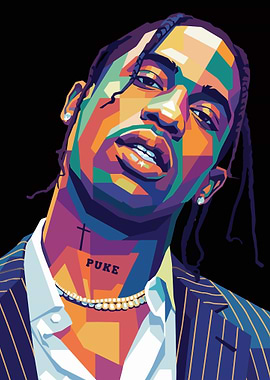 Travis Scott Pop Art Portrait