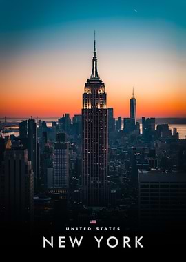 New York City Skyline at Sunset