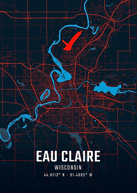 Eau Claire Wisconsin City Map
