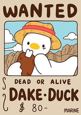 Wanted Poster of a Duck Character