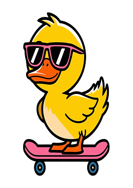 Cool Duck on Skateboard