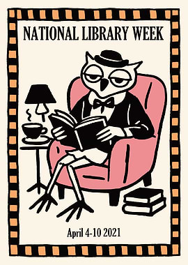 Library Week Owl Poster