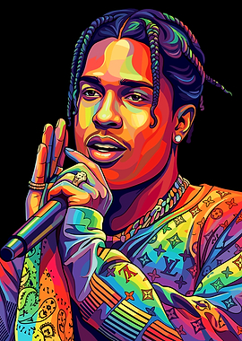 A$AP Rocky Pop Art Portrait