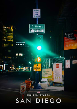 San Diego Street at Night