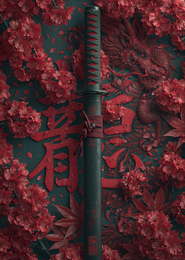 Red Cherry Blossom Katana