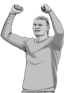 Erling Haaland Black and White Version