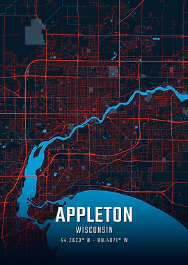 Appleton Wisconsin City Map