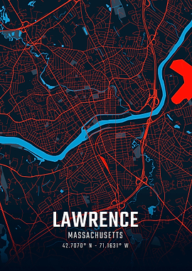 Lawrence Massachusetts City Map