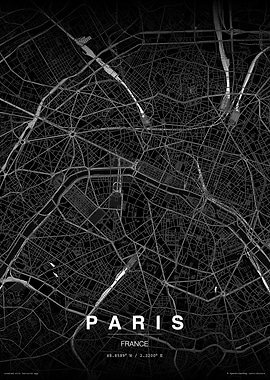 Paris Map Poster