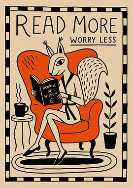 Read More Squirrel Poster