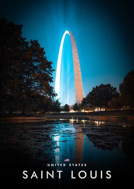 Gateway Arch at Night