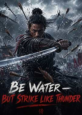 Warrior in Rain with Arrows