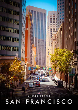 San Francisco Cityscape with Traffic