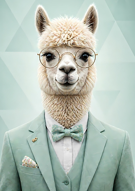 Dapper Alpaca in a Suit