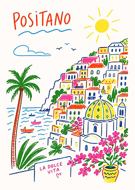 Positano Amalfi Coast Wall Art