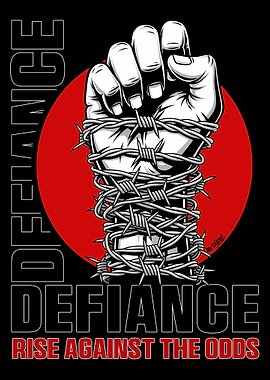 Defiance Fist with Barbed Wire