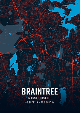 Braintree Massachusetts City Map