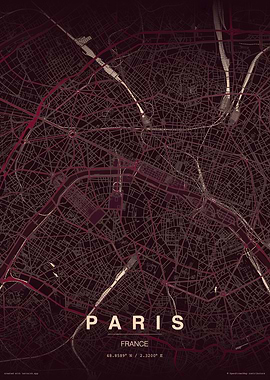 Paris Map Poster