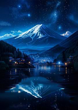 Mount Fuji at Night