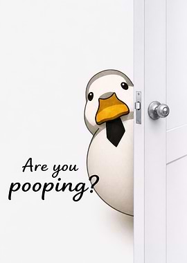 Duck Peeking Through Door