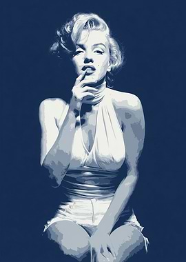 Marilyn Monroe Blue Toned Portrait