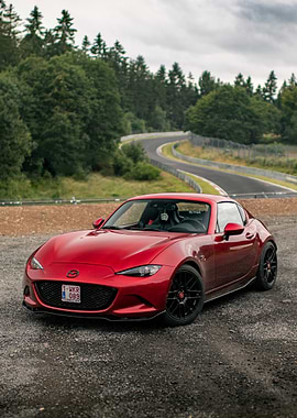 Red Mazda MX-5 on a Race Track