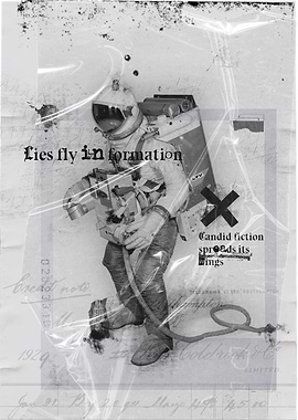 Astronaut with text overlay